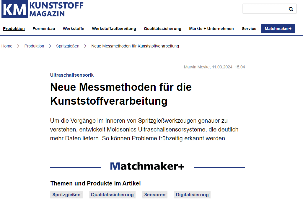 Kunststoff Magazin: Neue Messmethoden in der Kunststoff­verarbeitung