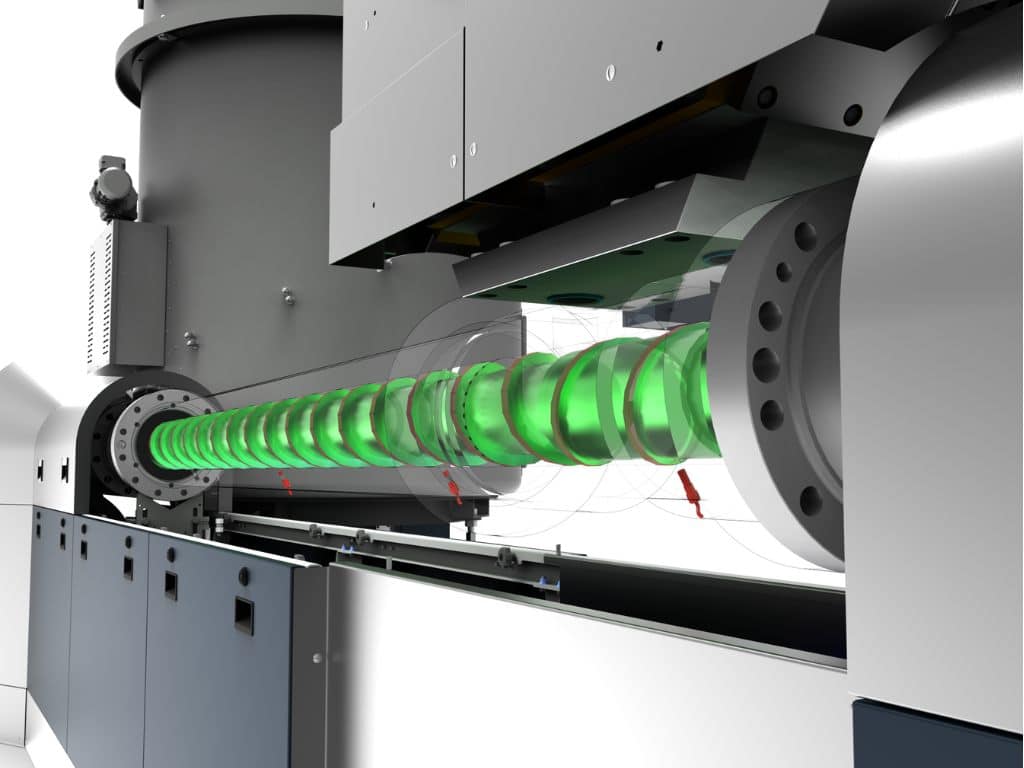 Drei Sensorik, eingebaut in einen erema-Extruder